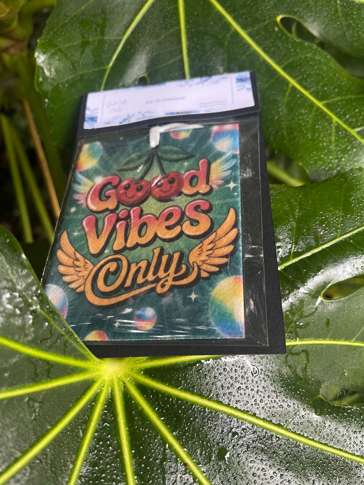 Good Vibes car air freshener plus refill spray