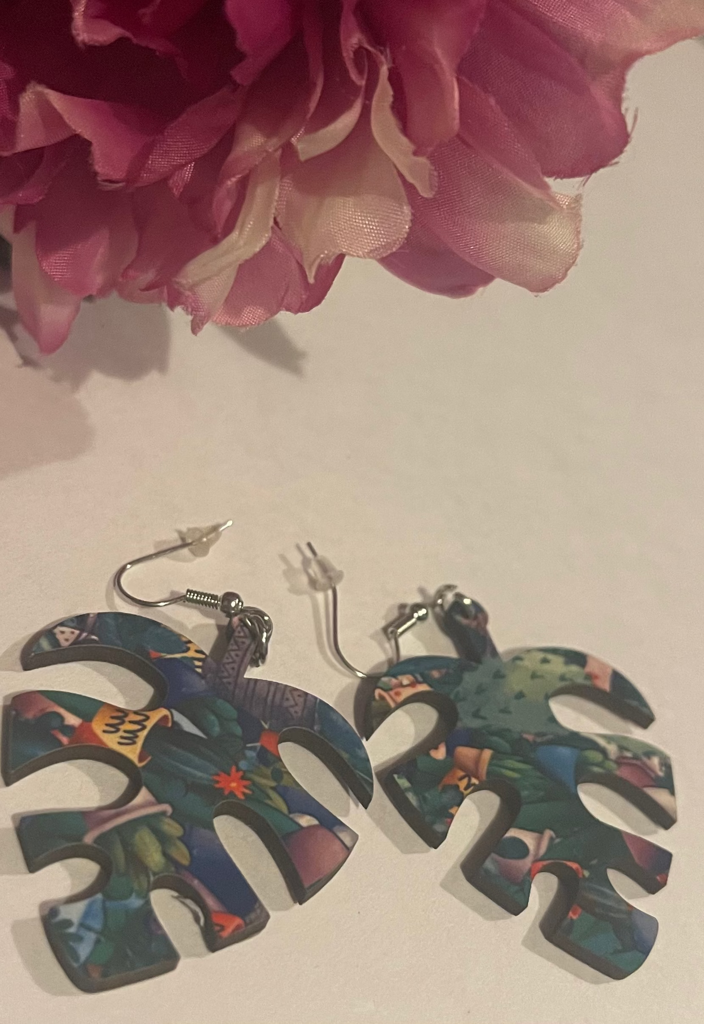 Monstera earrings