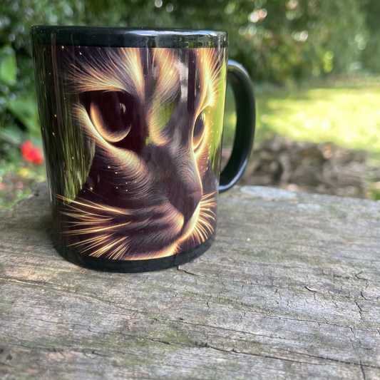 Golden cat mug
